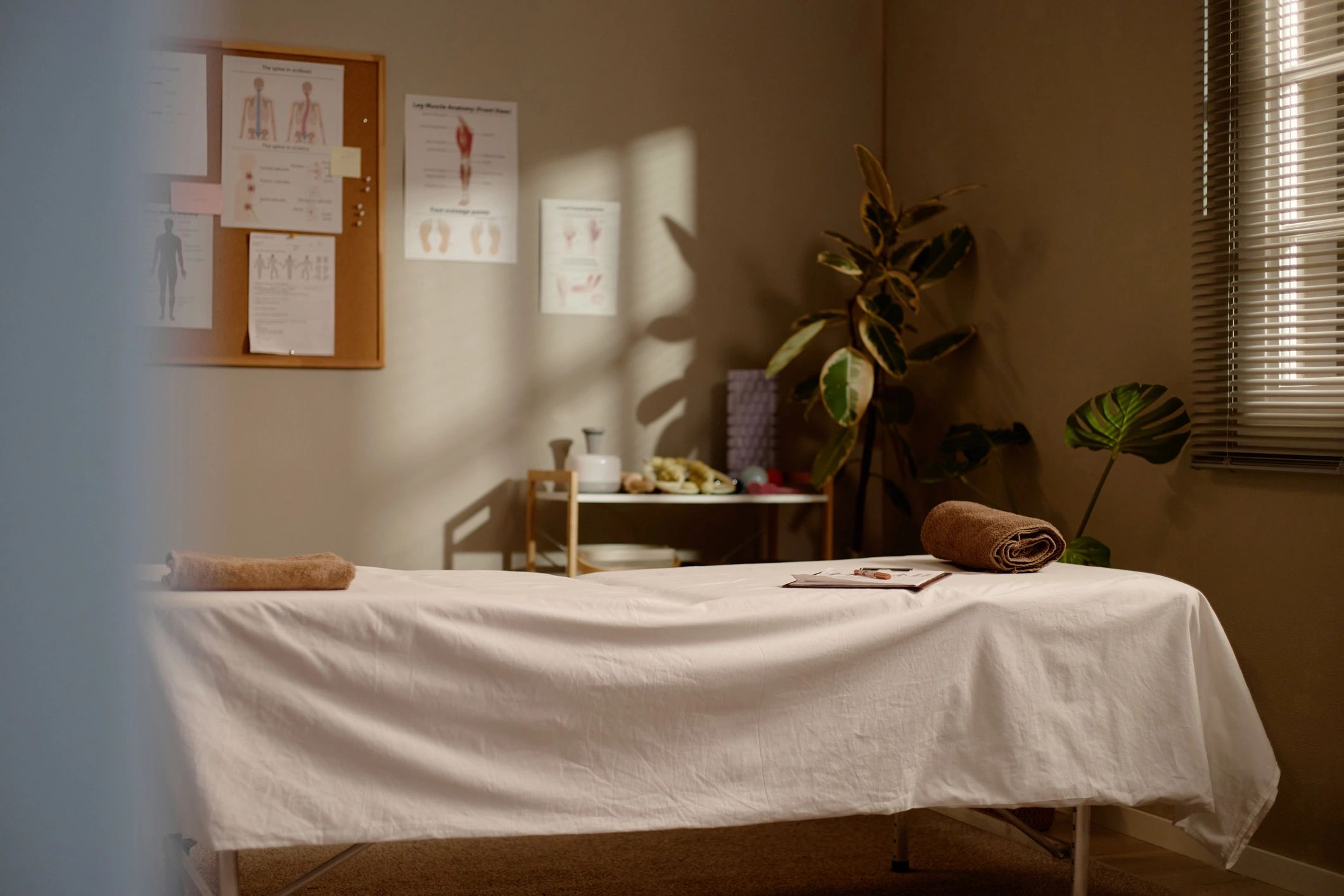 Prepared wellness therapy room