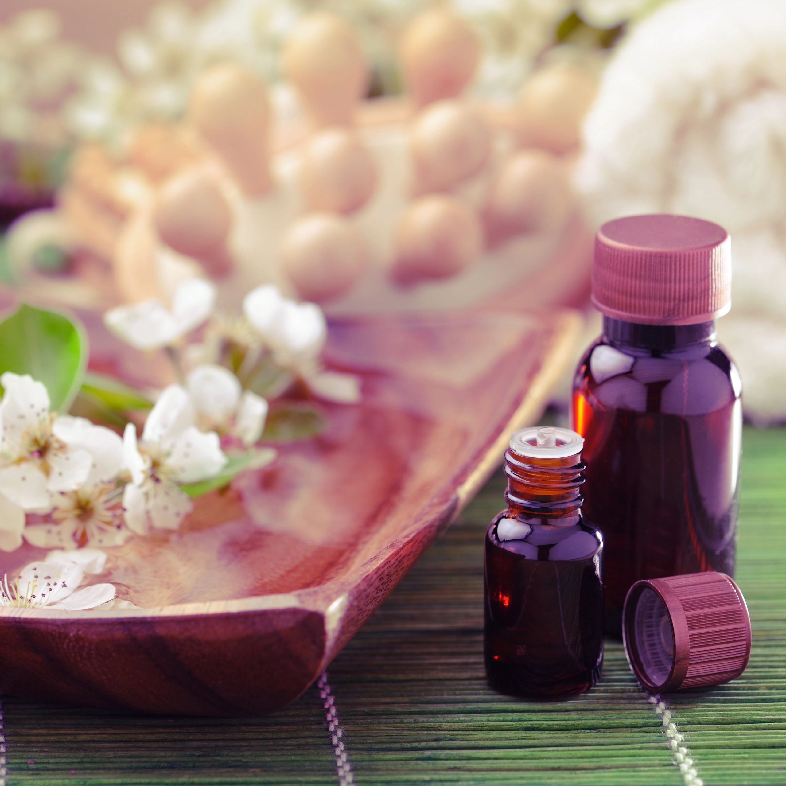 Aromatherapy oil with flowers